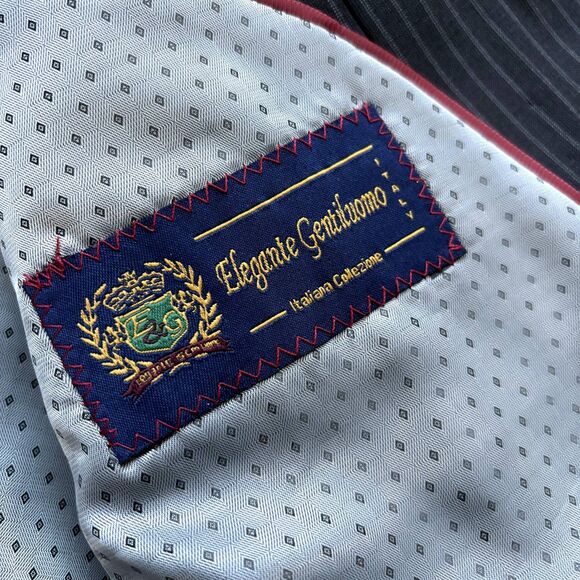 Elegante Gentiluomo Italiana Collezione Blazer Jacket Men’s 46L Black Pin Stripe - Picture 7 of 9